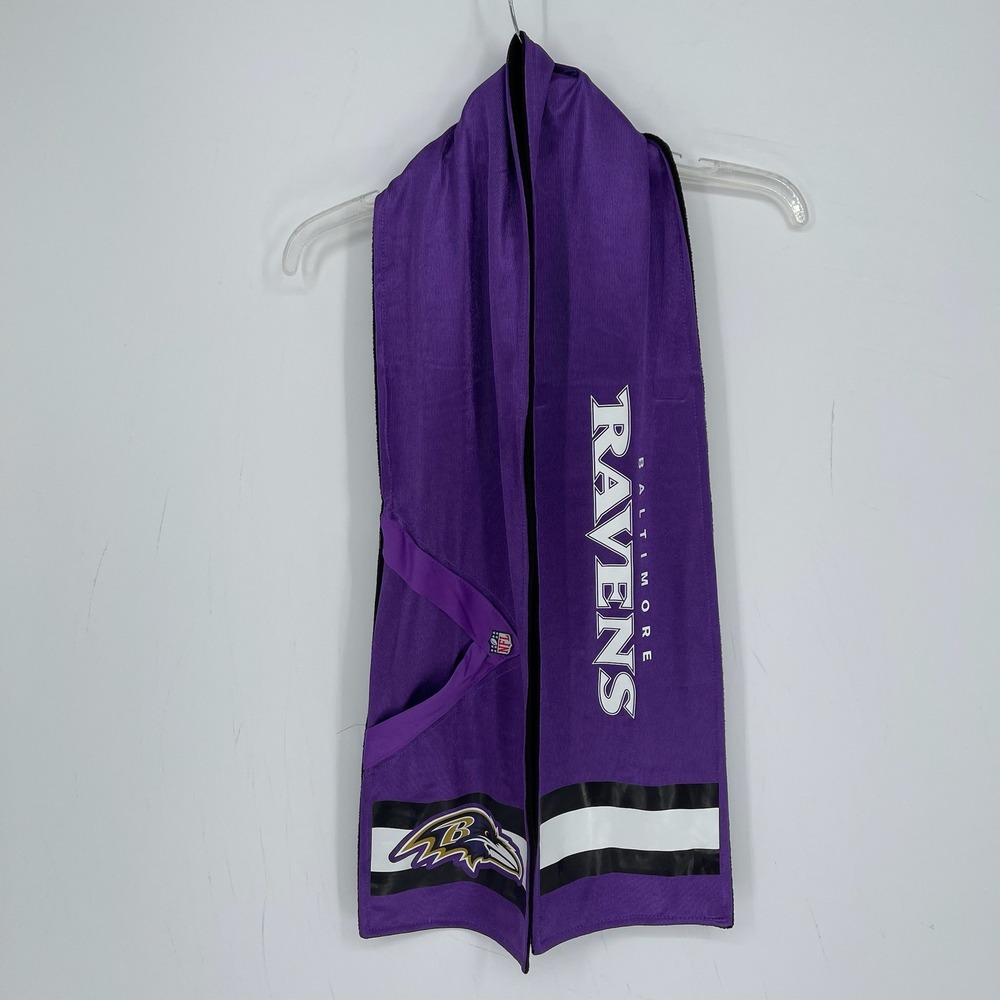 Little Earth Unisex Purple NFL Baltimore Ravens Logo Fleece Pocket Scarf Size OS